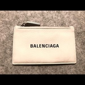 Balenciaga White Multi Card Case Wallet Unisex